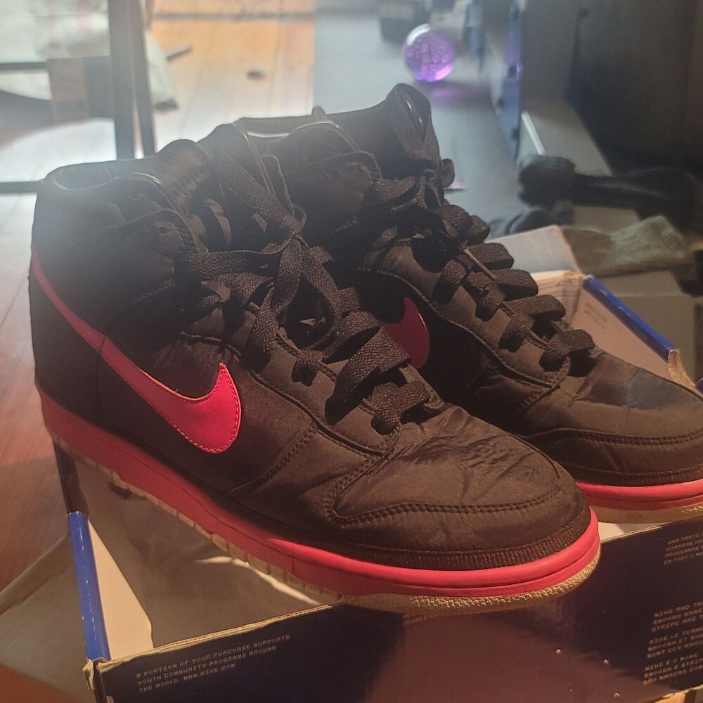 Nike Dunk High Hi Nylon Premium Size 12 Black Pink 354713-061